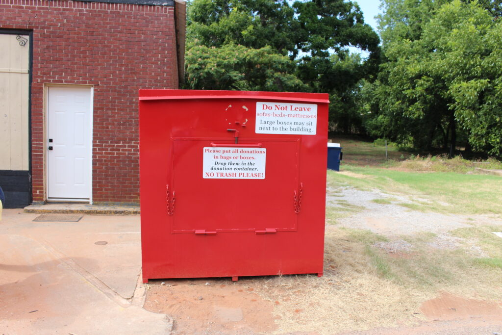 red donation box